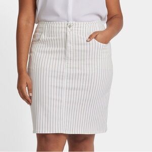 NYDJ White Pinstripe Pencil Skirt